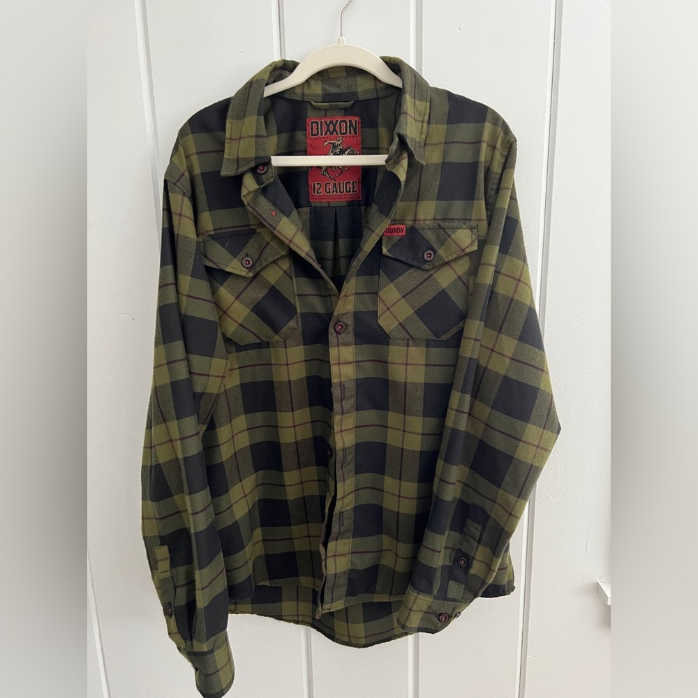 DIXXON Olive and Black Checkered Men's Shirt